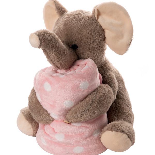 ΒΕΒΕ FLANNEL ΚΟΥΒΕΡΤΑΚΙ (80cm x 120cm) μπέζ ελεφαντάκι ρόζ SilkFashion