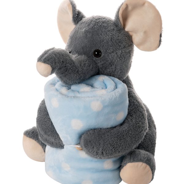 ΒΕΒΕ FLANNEL ΚΟΥΒΕΡΤΑΚΙ (80cm x 120cm) γκρί ελεφαντάκι σιέλ SilkFashion