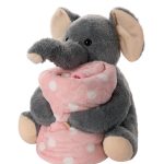 ΒΕΒΕ FLANNEL ΚΟΥΒΕΡΤΑΚΙ (80cm x 120cm) γκρί ελεφαντάκι ρόζ SilkFashion