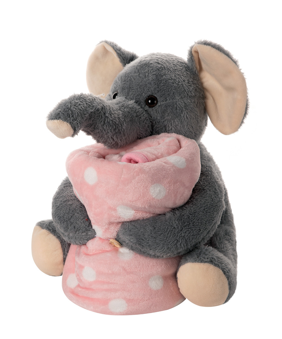 Untitled-2551 ΒΕΒΕ FLANNEL ΚΟΥΒΕΡΤΑΚΙ (80cm x 120cm) γκρί ελεφαντάκι ρόζ SilkFashion - Image 1