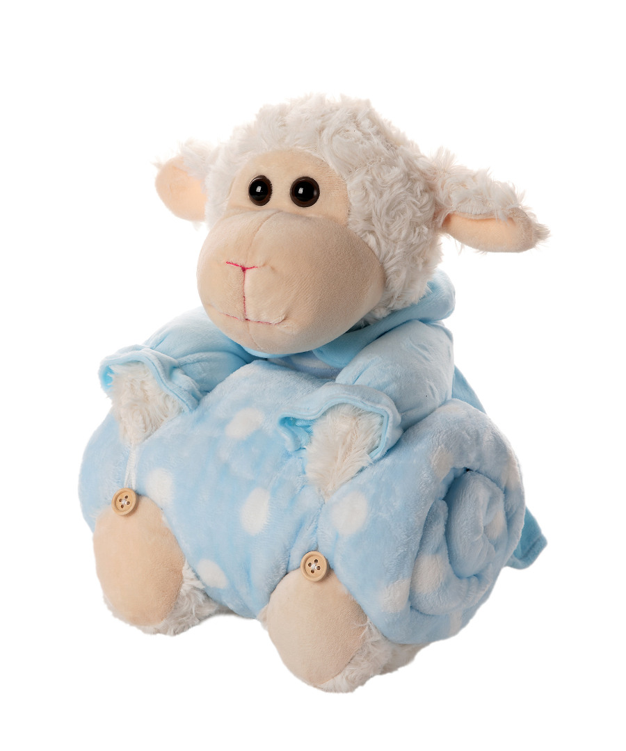 Untitled-2552 ΒΕΒΕ FLANNEL ΚΟΥΒΕΡΤΑΚΙ (80cm x 120cm) αρνάκι σιέλ SilkFashion - Image 1