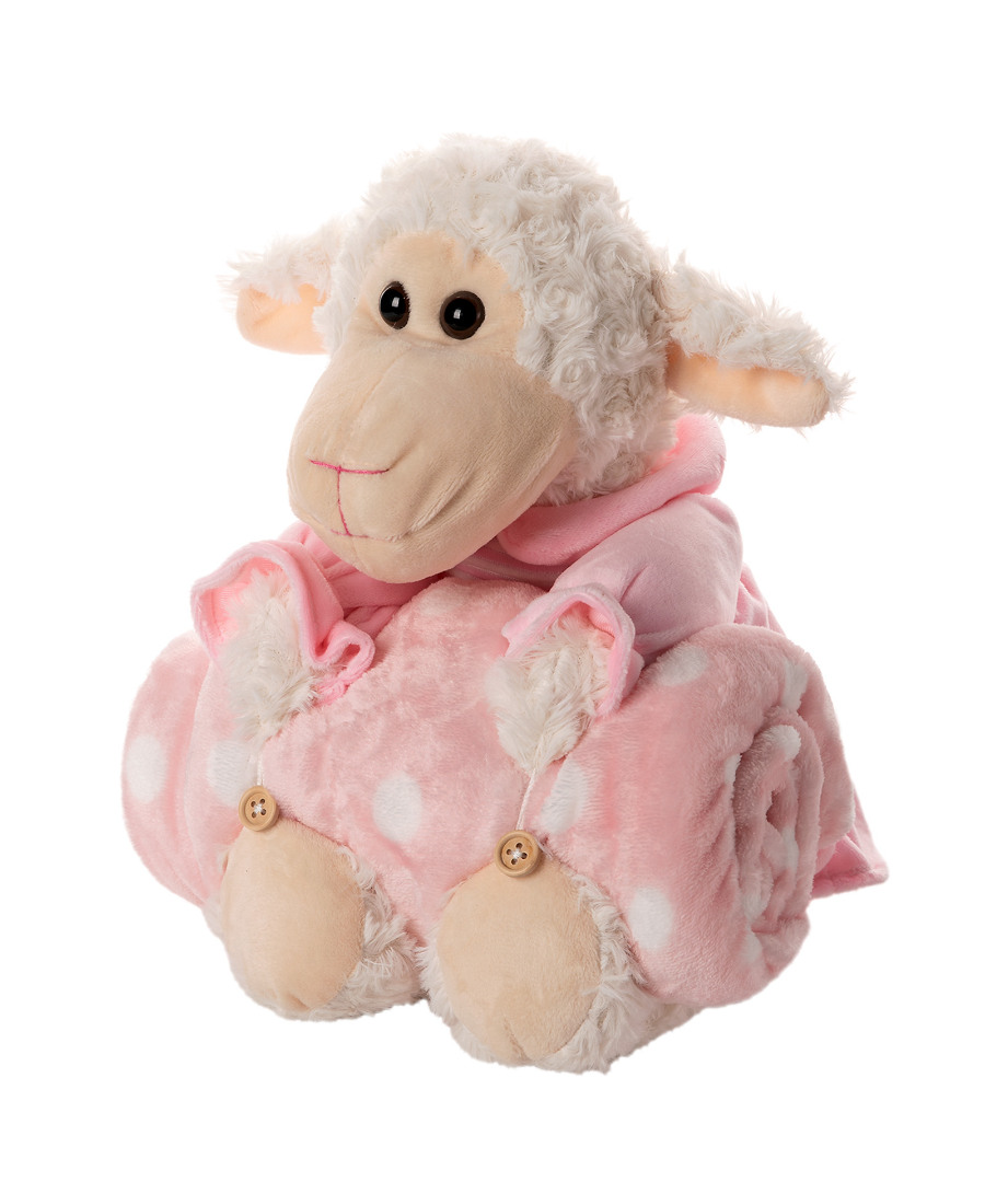 Untitled-2553 ΒΕΒΕ FLANNEL ΚΟΥΒΕΡΤΑΚΙ (80cm x 120cm) αρνάκι ρόζ SilkFashion - Image 1