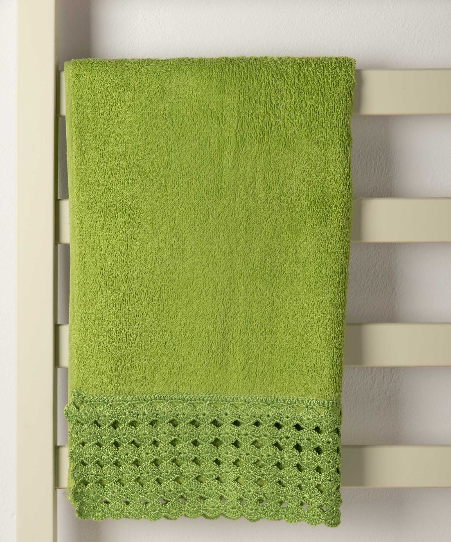 Untitled-2583 Πετσέτα Σώματος (100cm x 150cm) με δαντέλα πράσινο SilkFashion - Image 1