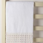 Πετσέτα Σώματος (100cm x 150cm) με δαντέλα λευκό SilkFashion