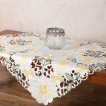 Σατέν κοφτό τραπεζοκαρέ (135cm x 135cm) 291 κίτρινο SilkFashion