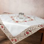 Σατέν κοφτό τραπεζοκαρέ (135cm x 135cm) 081 κόκκινο SilkFashion