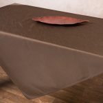 Σατέν τραπεζοκαρέ 2015 (130cm x 130cm) καφέ SilkFashion