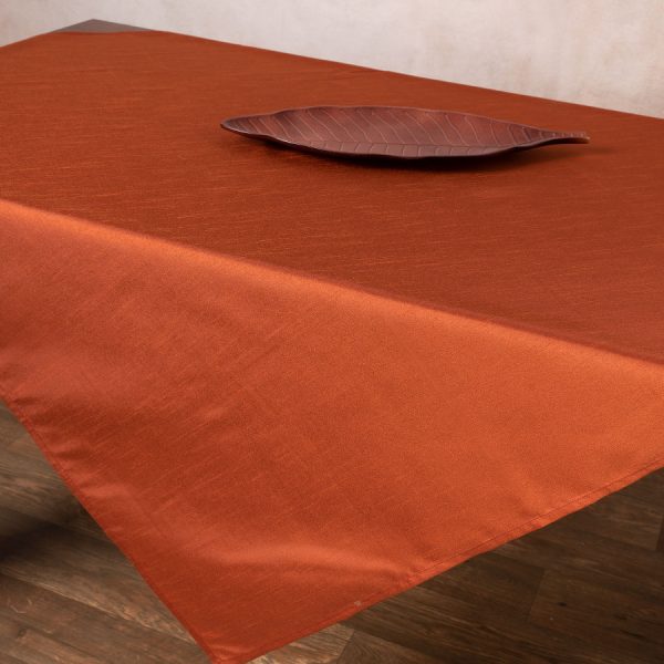 Σατέν τραπεζοκαρέ 2015 (130cm x 130cm) κεραμιδί SilkFashion