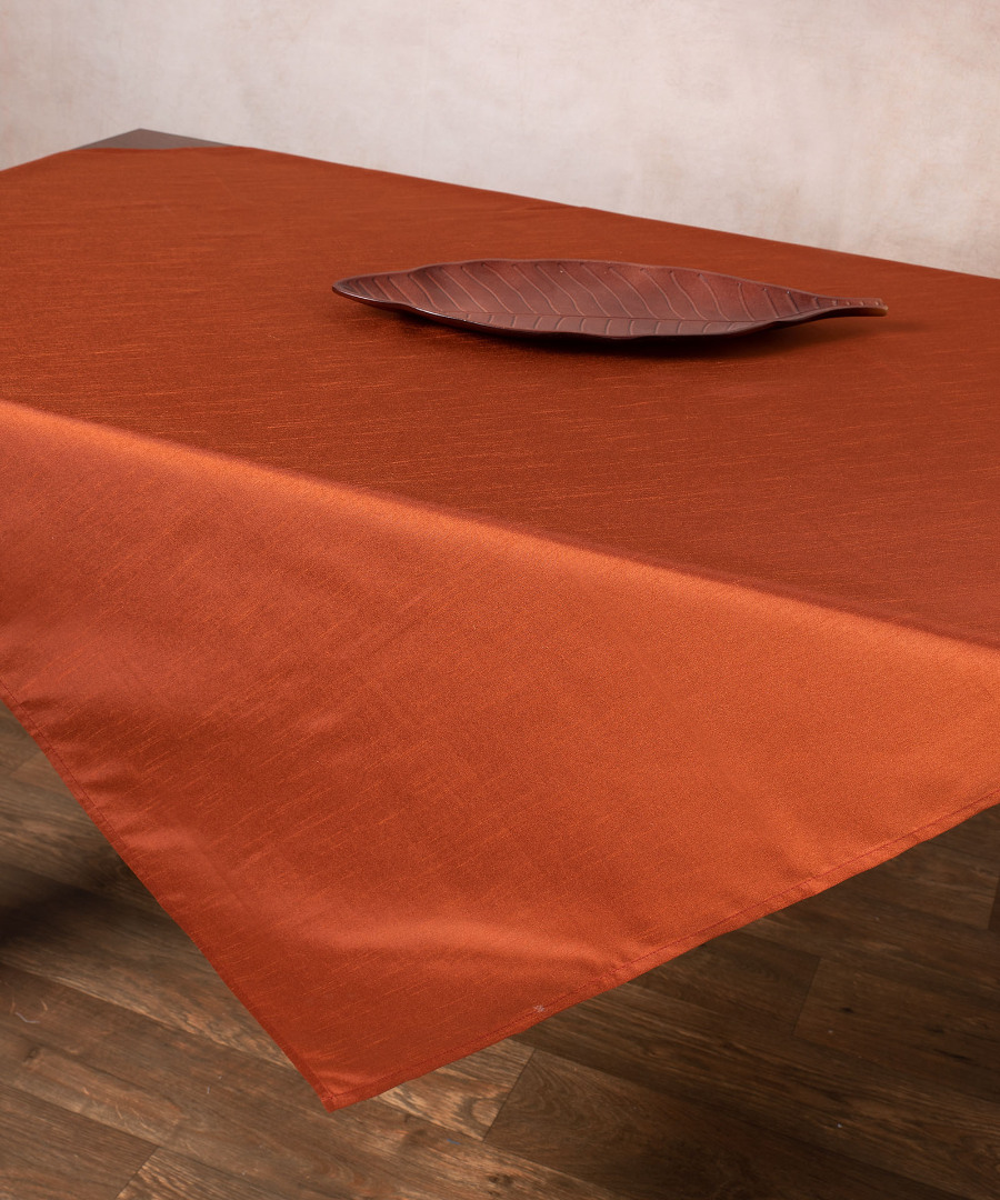 Untitled-2816 Σατέν τραπεζοκαρέ 2015 (130cm x 130cm) κεραμιδί SilkFashion - Image 1