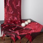 Σετ 4 τεμαχίων ( 40cm x 110cm 80cm x 80cm 2x37cm x 37cm )6271 Μπορντώ SilkFashion