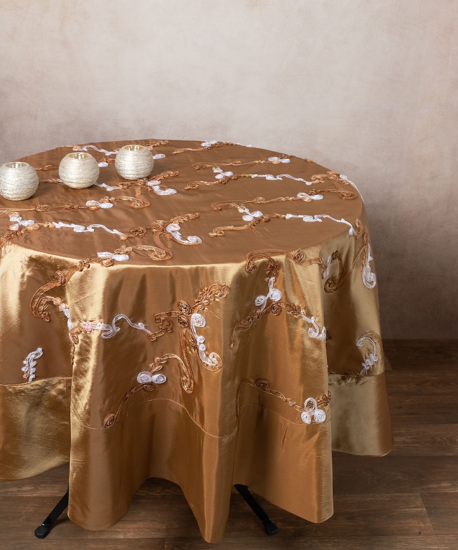 Untitled-2842 Σατέν Ροτόντα (150cm rd) 6271 Χρυσό SilkFashion - Image 1