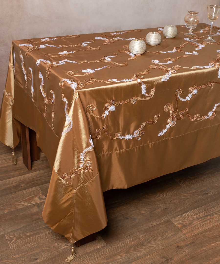 Untitled-2844 Σατέν Τραπεζομάντηλο ( 180cm x 220cm ) 6271 Χρυσό SilkFashion - Image 1
