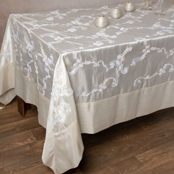 Σατέν Τραπεζομάντηλο ( 180cm x 220cm ) 6271 Ivory SilkFashion