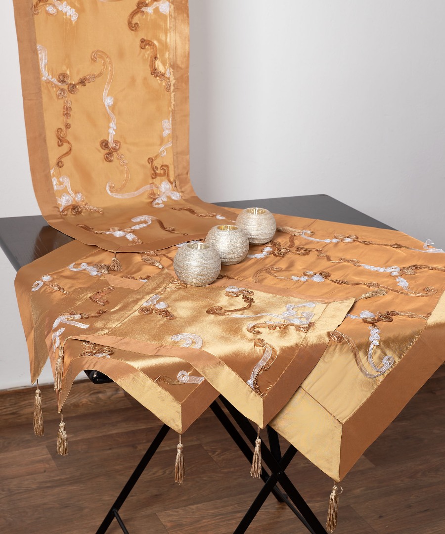 Untitled-2856 Σετ 4 τεμαχίων ( 40cm x 110cm 80cm x 80cm 2x37cm x 37cm )6271 Χρυσό SilkFashion - Image 1