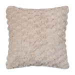 Γούνινη διακοσμητική μαξιλαροθήκη mink (45cm x 45cm) ivory SilkFashion