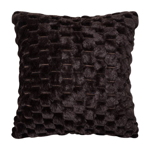 Γούνινη διακοσμητική μαξιλαροθήκη mink (65cm x 65cm) καφέ SilkFashion