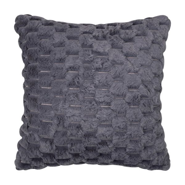 Γούνινη διακοσμητική μαξιλαροθήκη mink (65cm x 65cm) γκρί SilkFashion