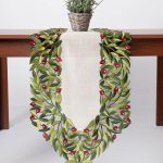 Τραβέρσα 2353 (45cm x 170cm) κόκκινη ελιά SilkFashion