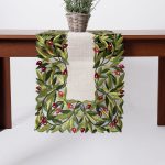 Τραβέρσα 2353 (40cm x 100cm) κόκκινη ελιά SilkFashion