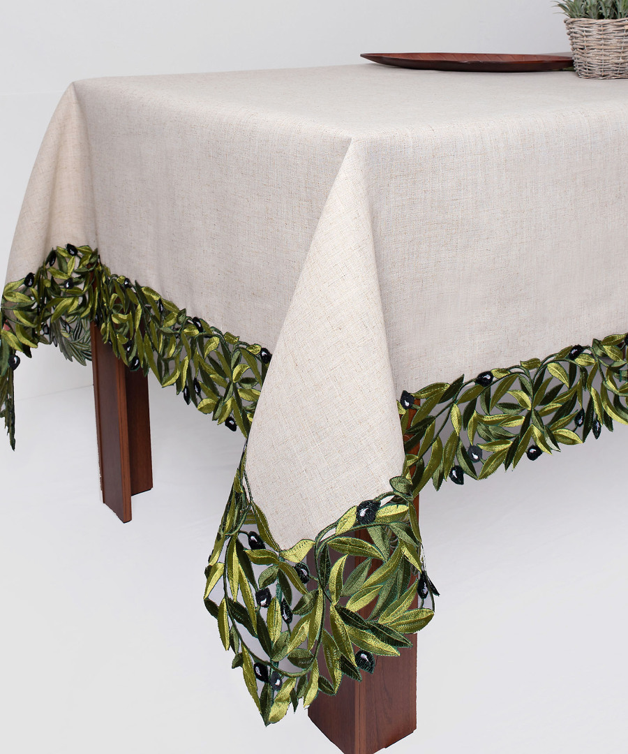 Untitled-2873-1 Τραπεζομάντηλο 2353 (160cm x 210cm) μαύρη ελιά SilkFashion - Image 1