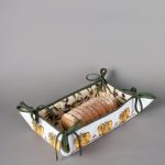 Βαμβακερή ψωμιέρα με στάμπα (33cm x 48cm) πυθάρι λευκή SilkFashion