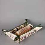 Βαμβακερή ψωμιέρα με στάμπα (33cm x 48cm) ελιά εκρού SilkFashion