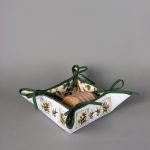 Βαμβακερή ψωμιέρα με στάμπα (35cm x 35cm) ελιά λευκή SilkFashion