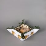 Βαμβακερή ψωμιέρα με στάμπα (35cm x 35cm) πυθάρι λευκό SilkFashion