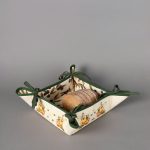 Βαμβακερή ψωμιέρα με στάμπα (35cm x 35cm) κανάτα εκρού SilkFashion