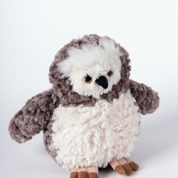 Λούτρινη κουκουβάγια (17cm x 10cm) μπέζ SilkFashion