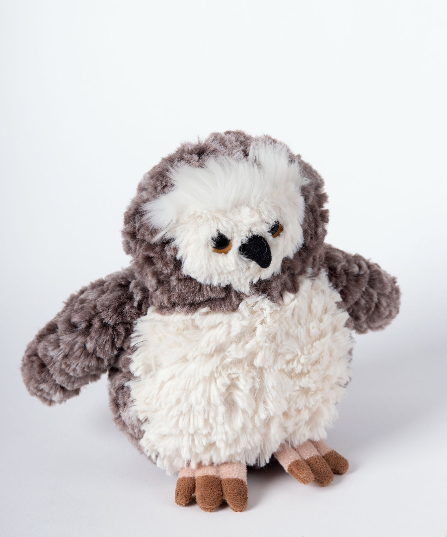 Untitled-2932 Λούτρινη κουκουβάγια (17cm x 10cm) μπέζ SilkFashion - Image 1