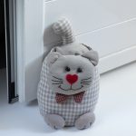 Doorstop γάτα (20cm x 25cm) μπέζ SilkFashion