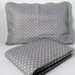 ΚΟΥΒΕΡΛΙ σετ (220cm x 240cm + 2 x 50cm x 70cm) dot grey SilkFashion
