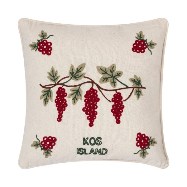 ΜΑΞΙΛΑΡΟΘΗΚΗ (42cm x 42cm) υφαντή κόκκινο σταφύλι ΚΩΣ SilkFashion