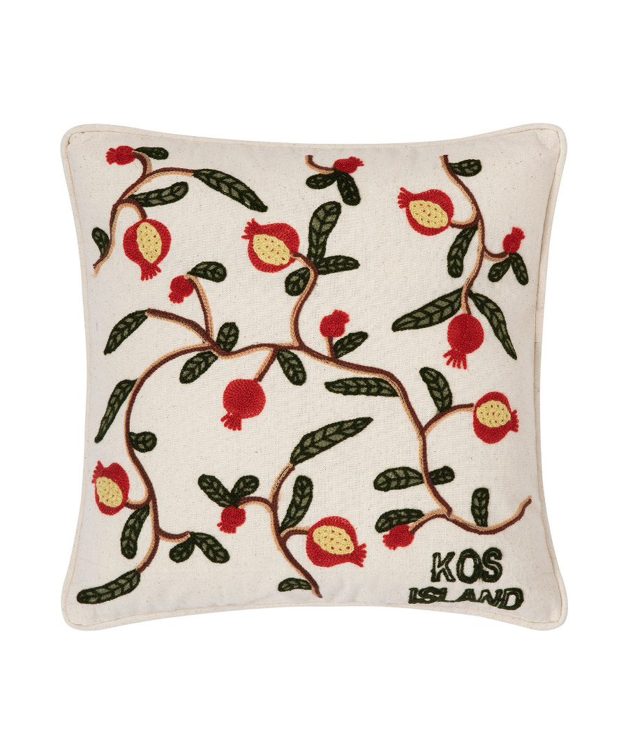 Untitled-3021 ΜΑΞΙΛΑΡΟΘΗΚΗ (42cm x 42cm) υφαντή ρόδι ΚΩΣ SilkFashion - Image 1