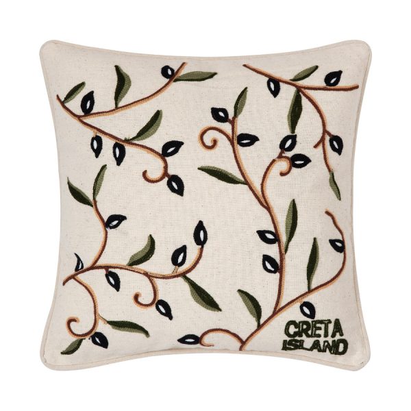 ΜΑΞΙΛΑΡΟΘΗΚΗ (45cm x 45cm) ελιά ΚΡΗΤΗ SilkFashion