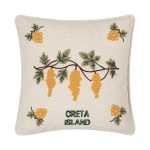 ΜΑΞΙΛΑΡΟΘΗΚΗ (42cm x 42cm) υφαντή κίτρινο σταφύλι ΚΡΗΤΗ SilkFashion