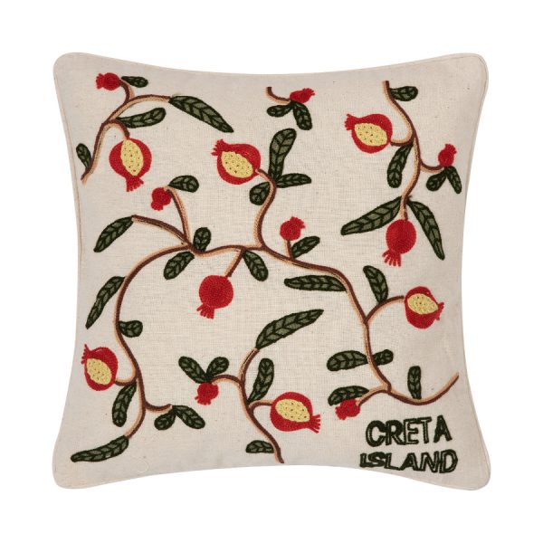 ΜΑΞΙΛΑΡΟΘΗΚΗ (42cm x 42cm) υφαντή ρόδι ΚΡΗΤΗ SilkFashion