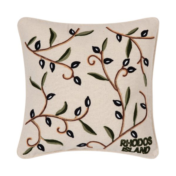 ΜΑΞΙΛΑΡΟΘΗΚΗ (45cm x 45cm) ελιά ΡΟΔΟΣ SilkFashion