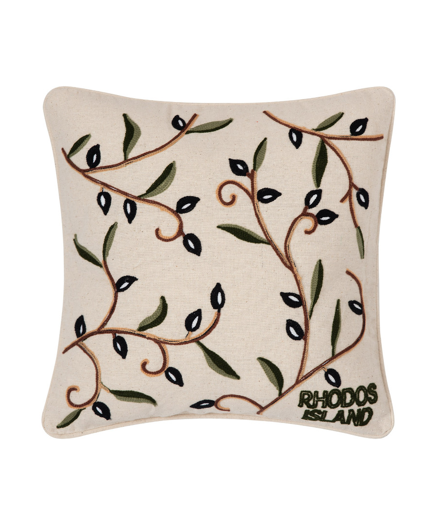 Untitled-3031 ΜΑΞΙΛΑΡΟΘΗΚΗ (45cm x 45cm) ελιά ΡΟΔΟΣ SilkFashion - Image 1