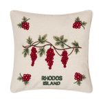 ΜΑΞΙΛΑΡΟΘΗΚΗ (42cm x 42cm) υφαντή κόκκινο σταφύλι ΡΟΔΟΣ SilkFashion