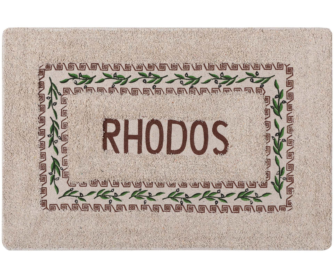 Untitled-3126-1 Πατάκι ελιά Ρόδος (50cm x 80cm) καφέ SilkFashion - Image 1