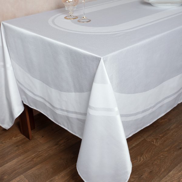 Ζακάρ τραπεζομάντηλο 423 (180cm x 220cm) λευκό SilkFashion