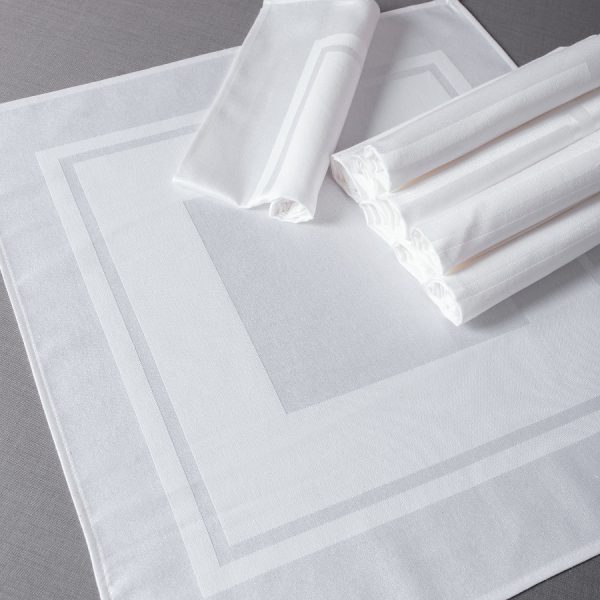 Πετσέτες φαγητού (10 τεμάχια) 423 (45cm X 45cm) λευκές SilkFashion