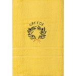 Πετσέτα Προσώπου ( 50cm x 100cm ) Κίτρινο με Στεφάνι GREECE SilkFashion