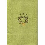 Πετσέτα Προσώπου ( 50cm x 100cm ) Πράσινο με Στεφάνι GREECE SilkFashion