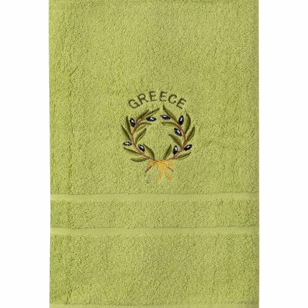 Πετσέτα Σώματος ( 70cm x 140cm ) Πράσινο με Στεφάνι GREECE SilkFashion