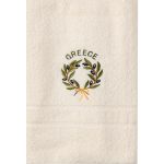 Πετσέτα Προσώπου ( 50cm x 100cm ) Ivory με Στεφάνι GREECE SilkFashion