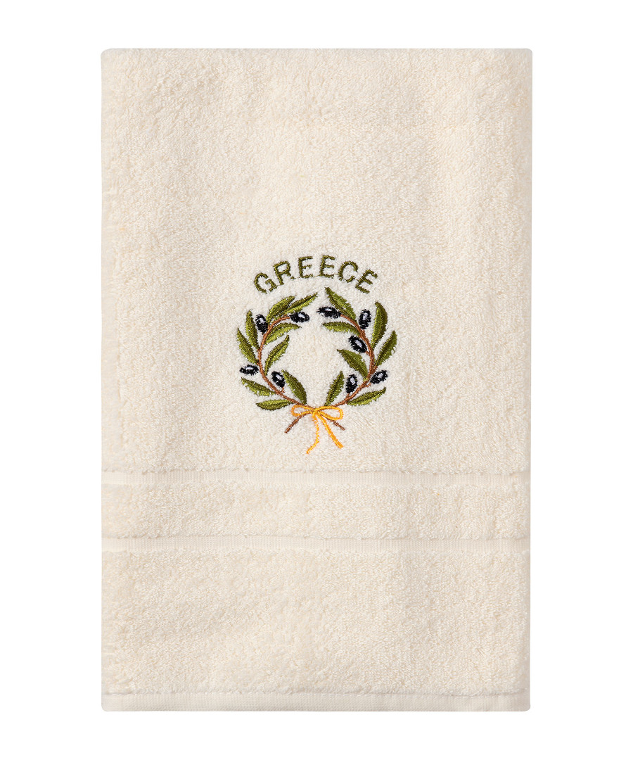 Untitled-3229 Πετσέτα Σώματος ( 70cm x 140cm ) Ivory με Στεφάνι GREECE SilkFashion - Image 1