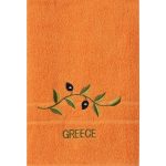 Πετσέτα Σώματος ( 70cm x 140cm ) Πορτοκαλί με κλαδί GREECE SilkFashion